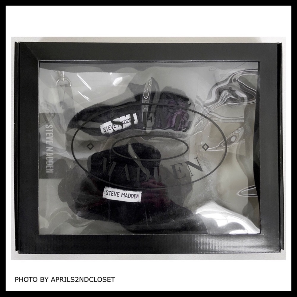 STEVE MADDEN SET BLACK SLIDE SANDALS WRISTLET A3C - Picture 7 of 8